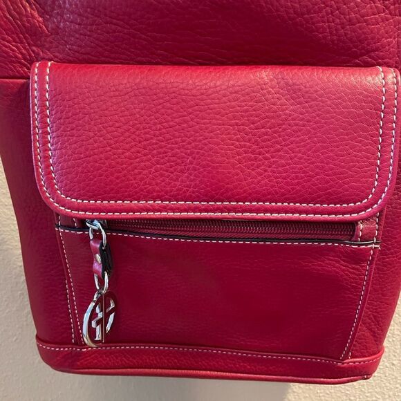 Giani Bernini Red Leather Crossbody Women’s Purse - Picture 3 of 13